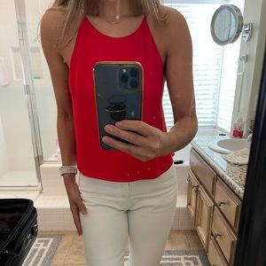 Adorable Zara Red Tank with Open Criss-Cross Back. Size M